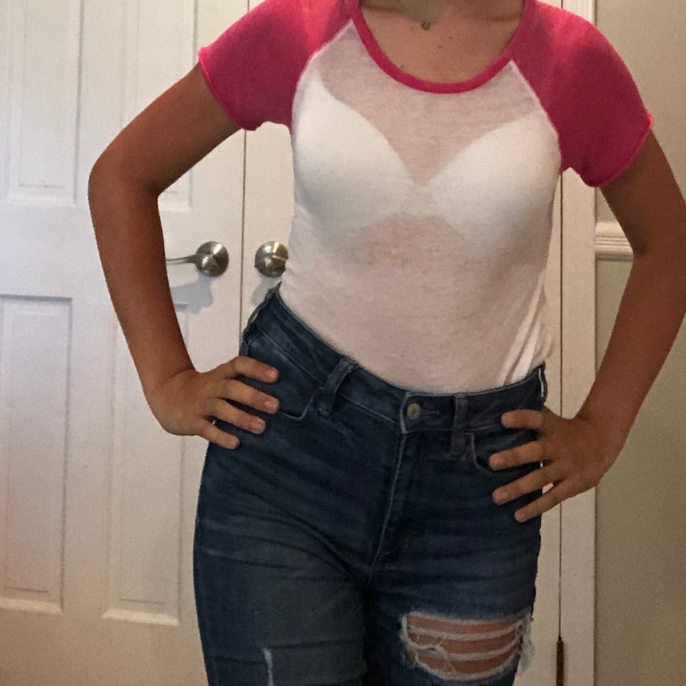 Aeropostale Pink Sleeved Tee